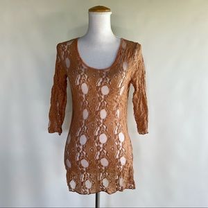 Young Essence Stretch Lace Top - sz L